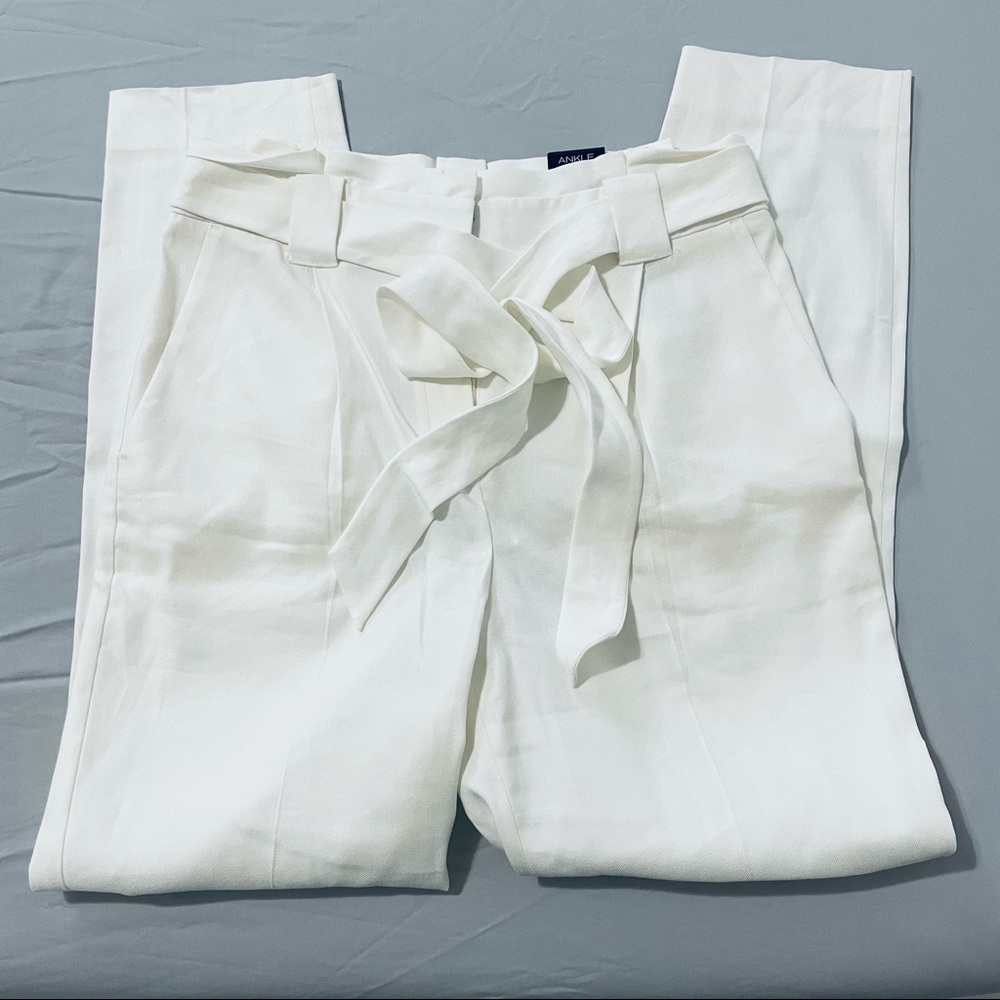 Express high rise ankle linen pants